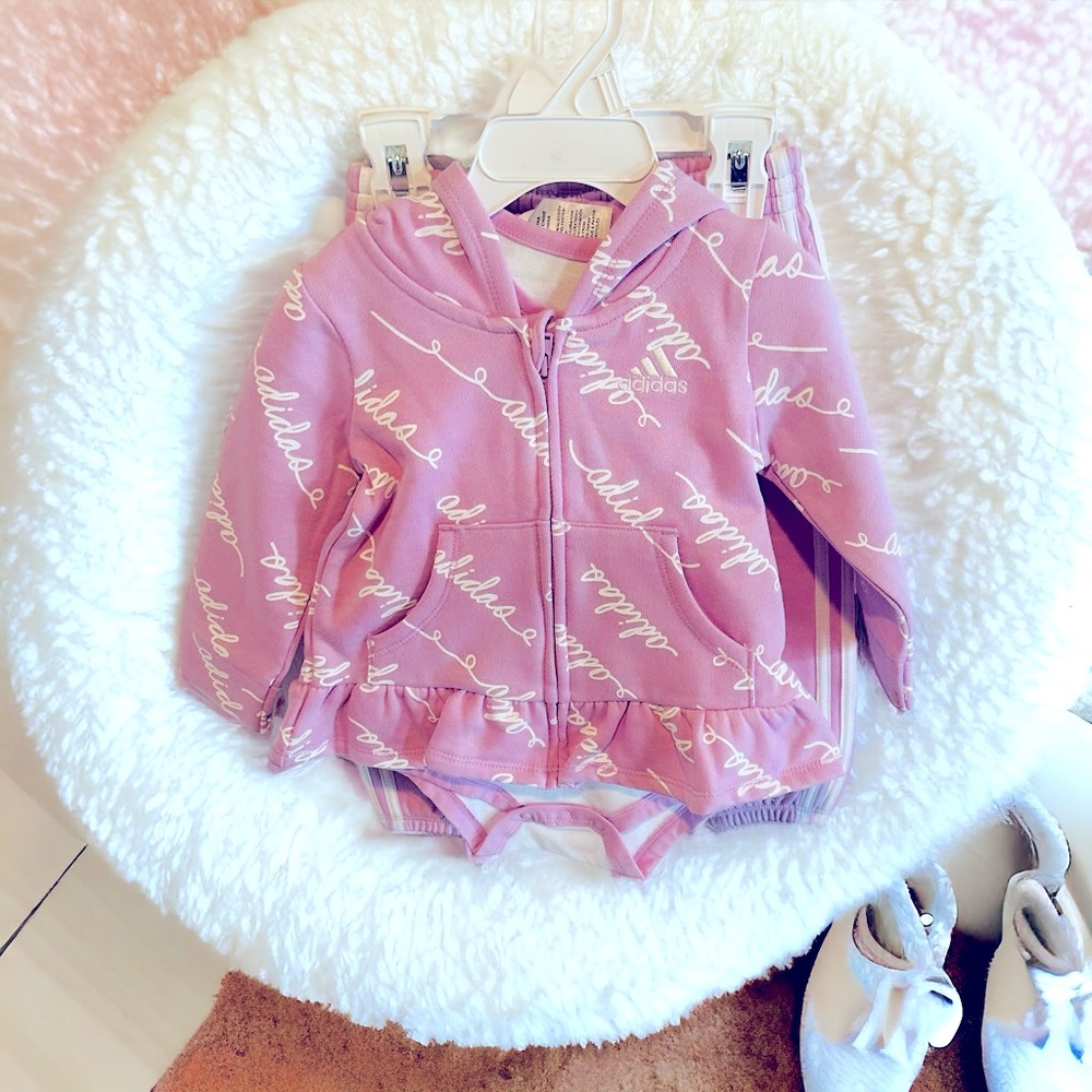 Adidas 3-Piece 9M Girl Hoodie Jumpsuit